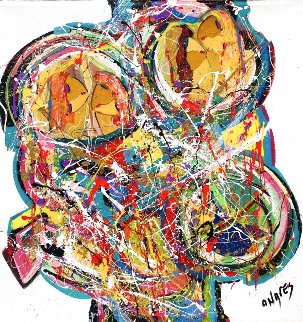 A Fabulous Four Days 2020 48x48 Huge Original Painting - Giora Angres A Fabulous Four Days 2020 48x48 Huge Original Painting - Giora Angres