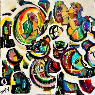 My Entourage 2020 48x48 Huge Original Painting by Giora Angres - 4