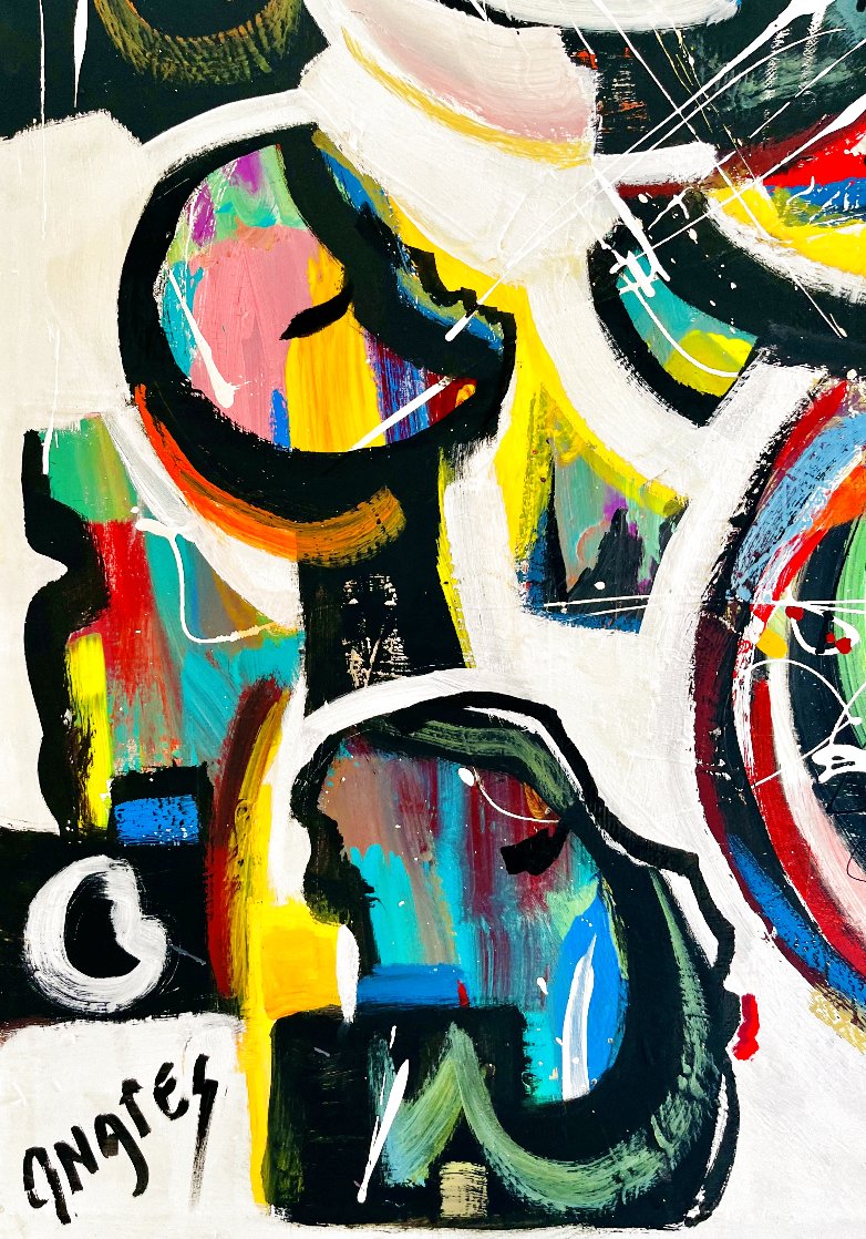 My Entourage 2020 48x48 Huge Original Painting by Giora Angres My Entourage 2020 48x48 Huge Original Painting by Giora Angres