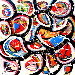 Road Less Traveled 2020 48x48 Super Huge Original Painting - Giora Angres Road Less Traveled 2020 48x48 Super Huge Original Painting - Giora Angres