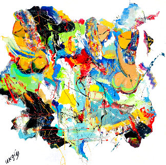 Untitled Abstract Painting 2020 48x48 Original Painting - Giora Angres Untitled Abstract Painting 2020 48x48 Original Painting - Giora Angres