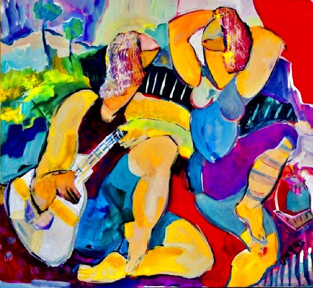 Sing To Me! 2020 48x48 Huge Original Painting by Giora Angres