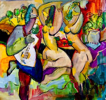 Spring Awakening 2020 48x48 Huge Original Painting - Giora Angres Spring Awakening 2020 48x48 Huge Original Painting - Giora Angres