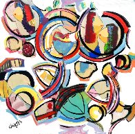Masks 2020 48x48 Huge Original Painting by Giora Angres - 2 Masks 2020 48x48 Huge Original Painting by Giora Angres - 2