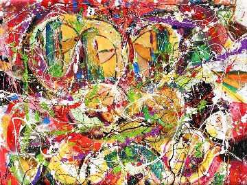 Tres Filles 2020 36x48 Huge Original Painting - Giora Angres Tres Filles 2020 36x48 Huge Original Painting - Giora Angres