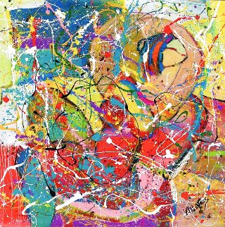 Contemplation 2020 48x48 Super Huge Original Painting - Giora Angres Contemplation 2020 48x48 Super Huge Original Painting - Giora Angres