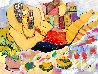 Hugging at the Beach 2018 36x48 Huge Original Painting by Giora Angres - 0