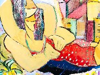 Hugging at the Beach 2018 36x48 Huge Original Painting by Giora Angres - 3