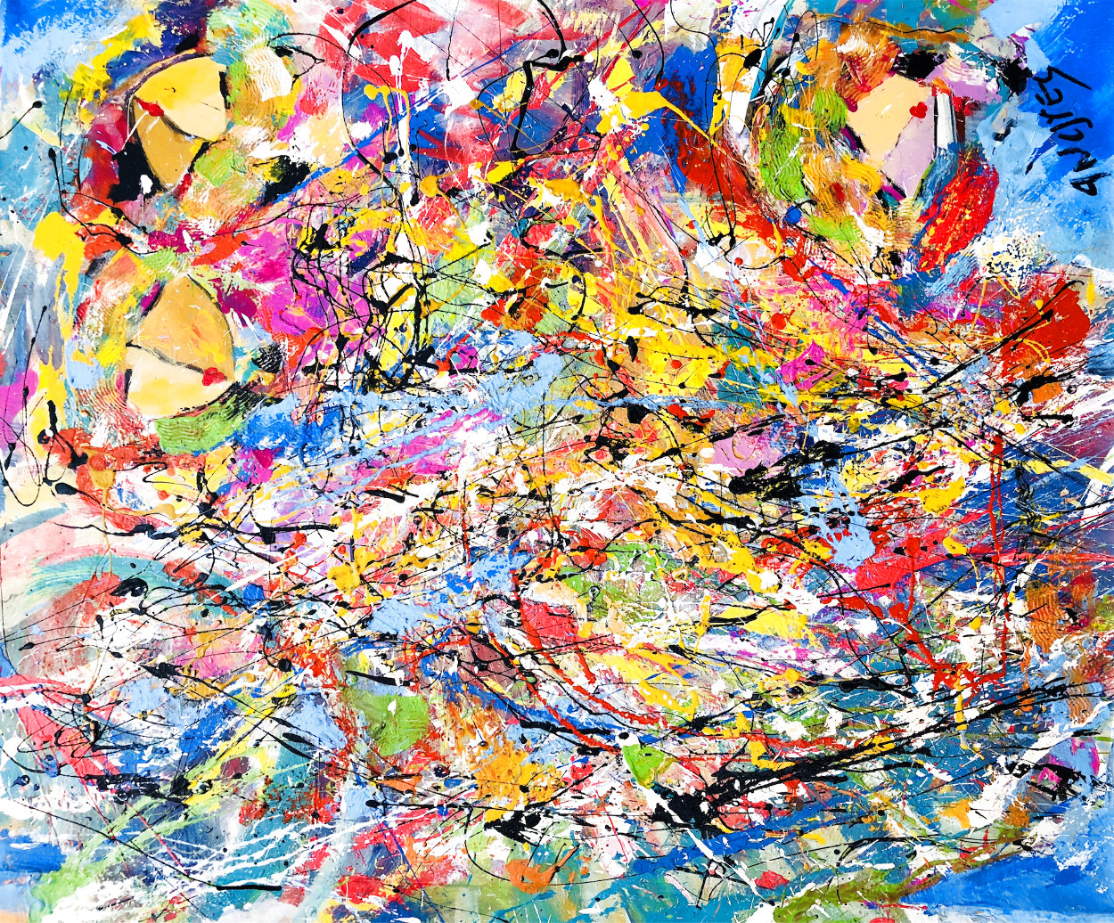 Scattered 2019 36x48 Huge  Original Painting by Giora Angres