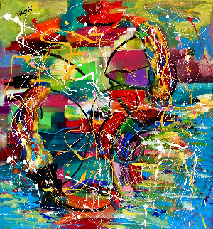 Ebb Tide 2020 45x40 Super Huge Original Painting - Giora Angres Ebb Tide 2020 45x40 Super Huge Original Painting - Giora Angres