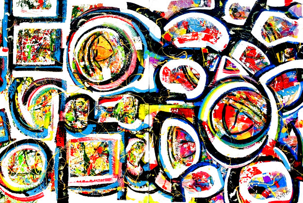 Friends in the City  2020 48x72 Super Huge  by Giora Angres