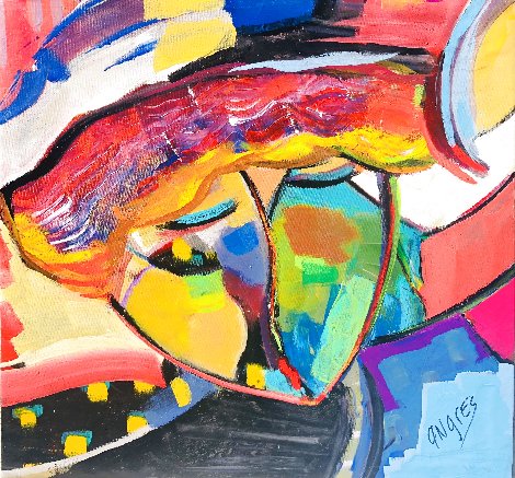 Happy at Last 2015 24x25 Painting Original Painting - Giora Angres