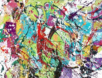 Running in the Snow 2020 36x48 Super Huge Original Painting - Giora Angres Running in the Snow 2020 36x48 Super Huge Original Painting - Giora Angres