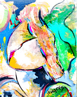 Untitled Portrait of a Woman 2015 30x24 Original Painting - Giora Angres Untitled Portrait of a Woman 2015 30x24 Original Painting - Giora Angres