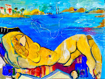 Beach Babe 2014 36x48 Huge Original Painting - Giora Angres Beach Babe 2014 36x48 Huge Original Painting - Giora Angres