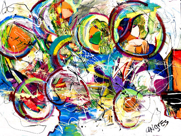 Going in Circles? 2020 36x48 Huge Original Painting by Giora Angres