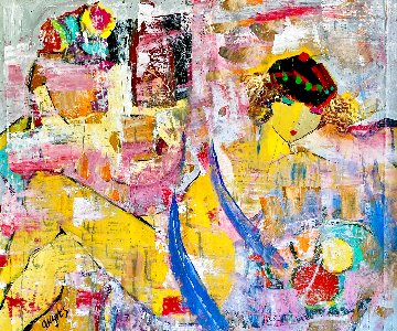 Untitled Nude 2020 32x36 Original Painting - Giora Angres Untitled Nude 2020 32x36 Original Painting - Giora Angres