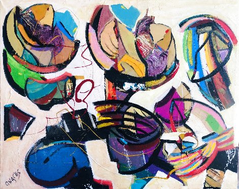 All Together 2020 31x40 Huge Painting Original Painting - Giora Angres