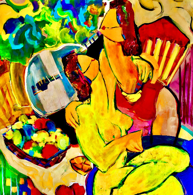Fruit Basket 2019 40x36 Huge Original Painting by Giora Angres