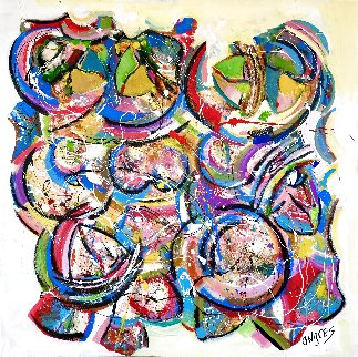 Looking At You 2020 48x48 Super Huge Original Painting - Giora Angres Looking At You 2020 48x48 Super Huge Original Painting - Giora Angres