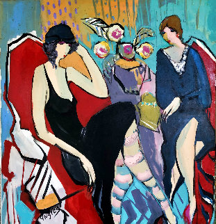 A Rainy Day in Paris, France 1994 42x40 Huge (Early) Original Painting - Giora Angres A Rainy Day in Paris, France 1994 42x40 Huge (Early) Original Painting - Giora Angres