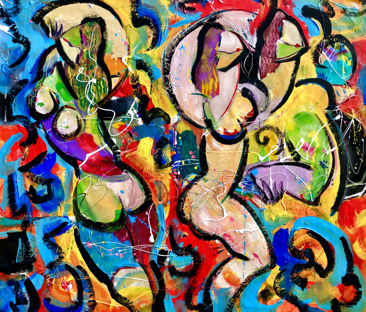 Cielo Azul 2018 46x56 Huge Original Painting by Giora Angres Cielo Azul 2018 46x56 Huge Original Painting by Giora Angres