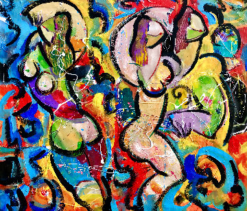 Cielo Azul 2018 46x56 Super Huge Original Painting - Giora Angres Cielo Azul 2018 46x56 Super Huge Original Painting - Giora Angres
