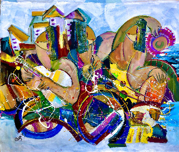 Beach Music 2021 46x54 Super Huge Original Painting - Giora Angres Beach Music 2021 46x54 Super Huge Original Painting - Giora Angres