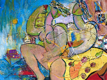 Ocean Beach 2018 34x46 Super Huge Original Painting - Giora Angres Ocean Beach 2018 34x46 Super Huge Original Painting - Giora Angres