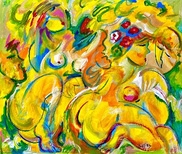 Frolicking Around 2018 46x48 Huge Original Painting - Giora Angres Frolicking Around 2018 46x48 Huge Original Painting - Giora Angres