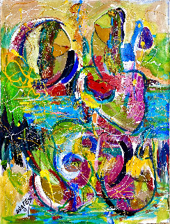 Summer Sky 2018 44x32 Super Huge Original Painting - Giora Angres Summer Sky 2018 44x32 Super Huge Original Painting - Giora Angres