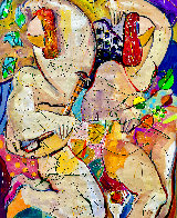 Lovers Duet 2017 48x36 Huge Original Painting by Giora Angres - 0 Lovers Duet 2017 48x36 Huge Original Painting by Giora Angres - 0