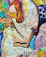 Lovers Duet 2017 48x36 Huge Original Painting by Giora Angres - 3 Lovers Duet 2017 48x36 Huge Original Painting by Giora Angres - 3