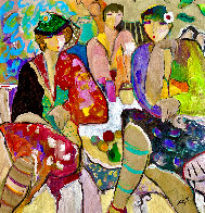 Paris Suite: Happy Hour 1994 42x40 Huge Original Painting by Giora Angres - 0