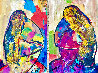 Face to Face Diptych 2014 28x18 Original Painting by Giora Angres - 0