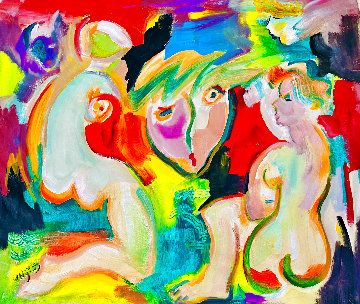 Voyeur 2021 48x52 Huge Original Painting - Giora Angres Voyeur 2021 48x52 Huge Original Painting - Giora Angres