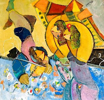 Lilypond Music 2002 34x34 Original Painting - Giora Angres Lilypond Music 2002 34x34 Original Painting - Giora Angres
