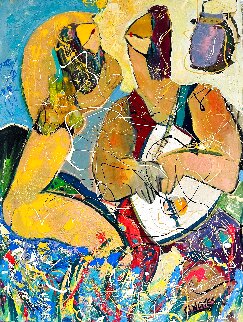 Beach Girl 2016 42x32 Huge Original Painting - Giora Angres Beach Girl 2016 42x32 Huge Original Painting - Giora Angres