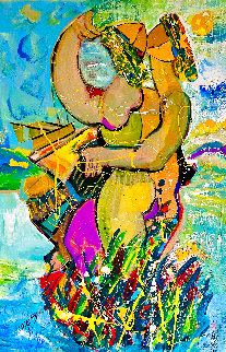 Island Paradise 2013 48x30 Huge Original Painting - Giora Angres Island Paradise 2013 48x30 Huge Original Painting - Giora Angres