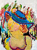 Bleu Hat 2002 46x34 - Huge Original Painting by Giora Angres - 0