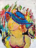 Bleu Hat 2002 46x34 - Huge Original Painting by Giora Angres - 1