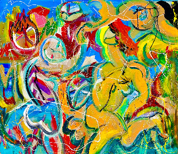 Beginning of Summer 2021 48x54 Super Huge Original Painting - Giora Angres Beginning of Summer 2021 48x54 Super Huge Original Painting - Giora Angres