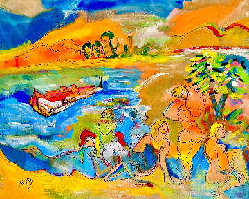 Maui - Finding Paradise 2004 48x52 Huge Original Painting - Giora Angres Maui - Finding Paradise 2004 48x52 Huge Original Painting - Giora Angres