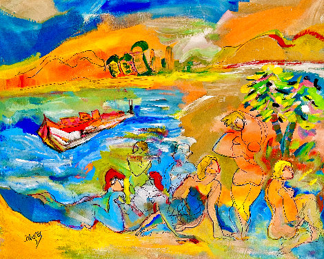 Maui -  Finding Paradise 2004 48x52 Huge Original Painting - Giora Angres