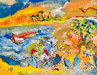 Maui -  Finding Paradise 2004 48x52 Huge Original Painting by Giora Angres - 1