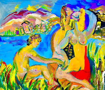 BFFs Friendly Fun 2021 48x54 Huge Original Painting - Giora Angres BFFs Friendly Fun 2021 48x54 Huge Original Painting - Giora Angres