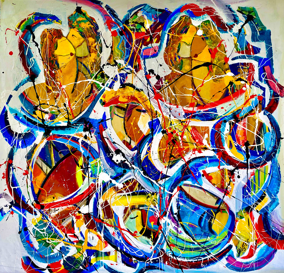 Love is in the Air 2020 48x48 Original Painting by Giora Angres Love is in the Air 2020 48x48 Original Painting by Giora Angres