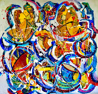 Love is in the Air 2020 48x48 Original Painting - Giora Angres Love is in the Air 2020 48x48 Original Painting - Giora Angres