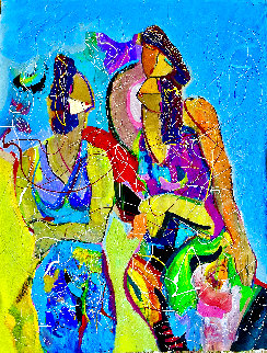 Nice to Meet You 2004 44x32 Huge Original Painting - Giora Angres Nice to Meet You 2004 44x32 Huge Original Painting - Giora Angres