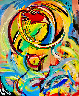 Whirlwind 2018 48x36 Huge Original Painting - Giora Angres Whirlwind 2018 48x36 Huge Original Painting - Giora Angres